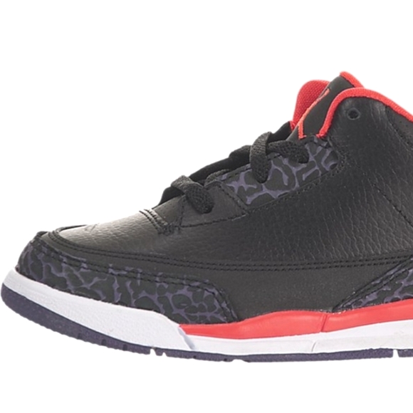 Jordan 3 toddler Retro Black and crimson hightops - Picture 2 of 10